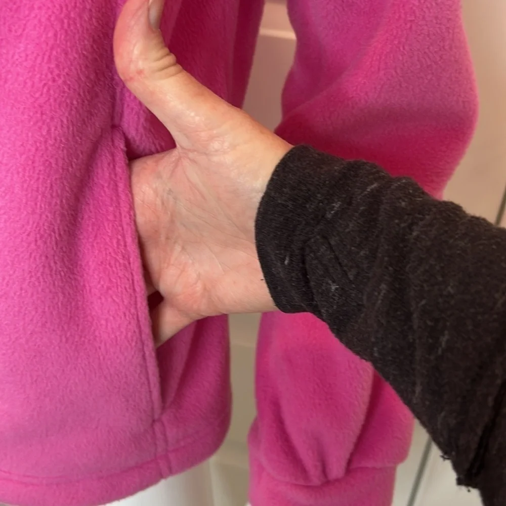 Columbia girls pink full zip fleece jacket size L ( 14-16 girls)